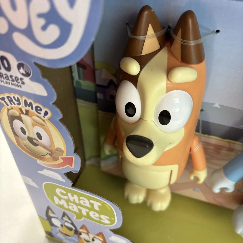 Bluey Chat Mates Chilli & Bandit Talking Figures 10 Phrases Moose Toys New